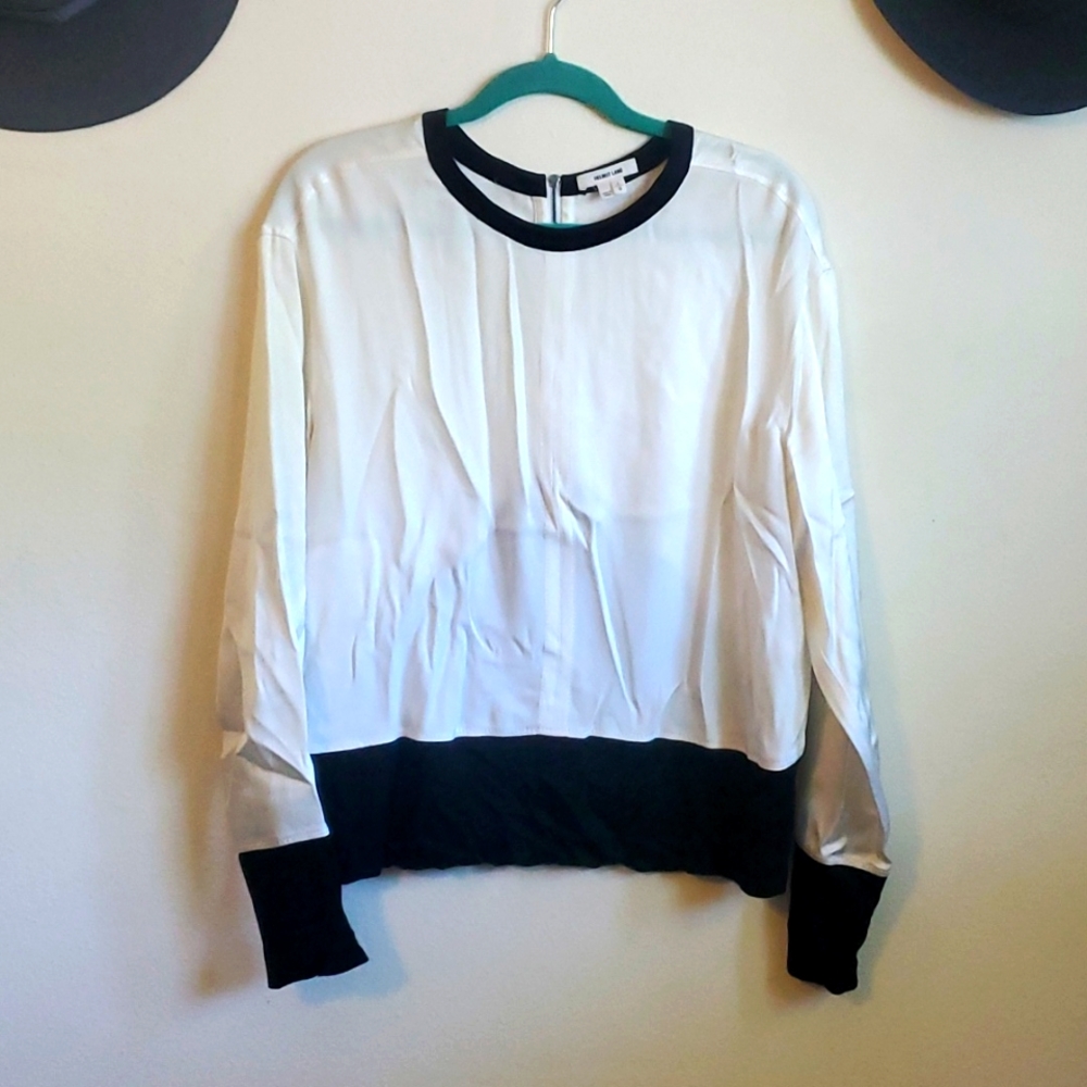 Large Helmut Lang Blouse Black and White with zipper
